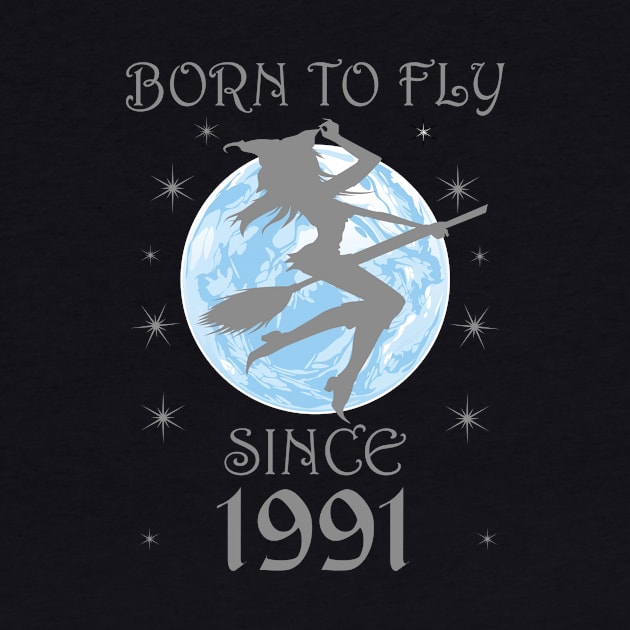 BORN TO FLY SINCE 1947 WITCHCRAFT T-SHIRT | WICCA BIRTHDAY WITCH GIFT by Chameleon Living